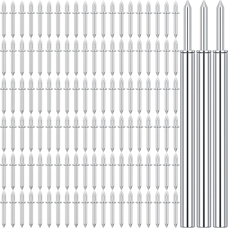 Deozu 250 Pcs Double-Head Skirting Nails with 3 Pcs Sleeve Tool, Double Sided Nails, Double-Headed Nail, Double Head Skirting Nail Tool - Image 1